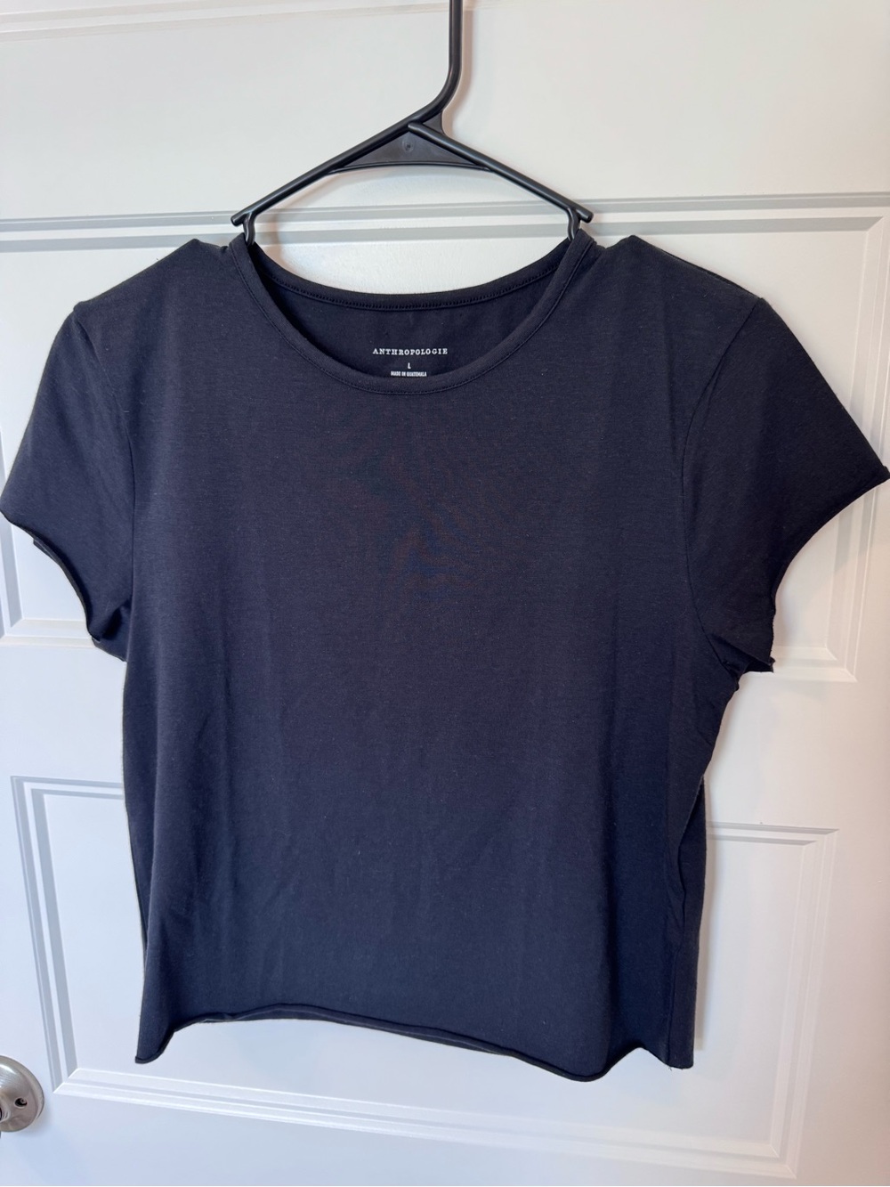 Anthropologie Black Short Sleeve Crew Tee